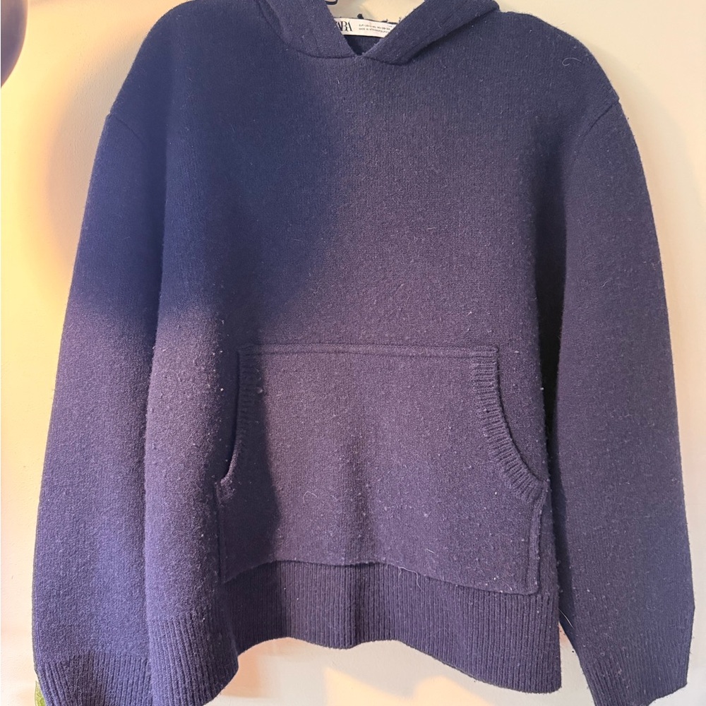 Zara navy blue wool hoody